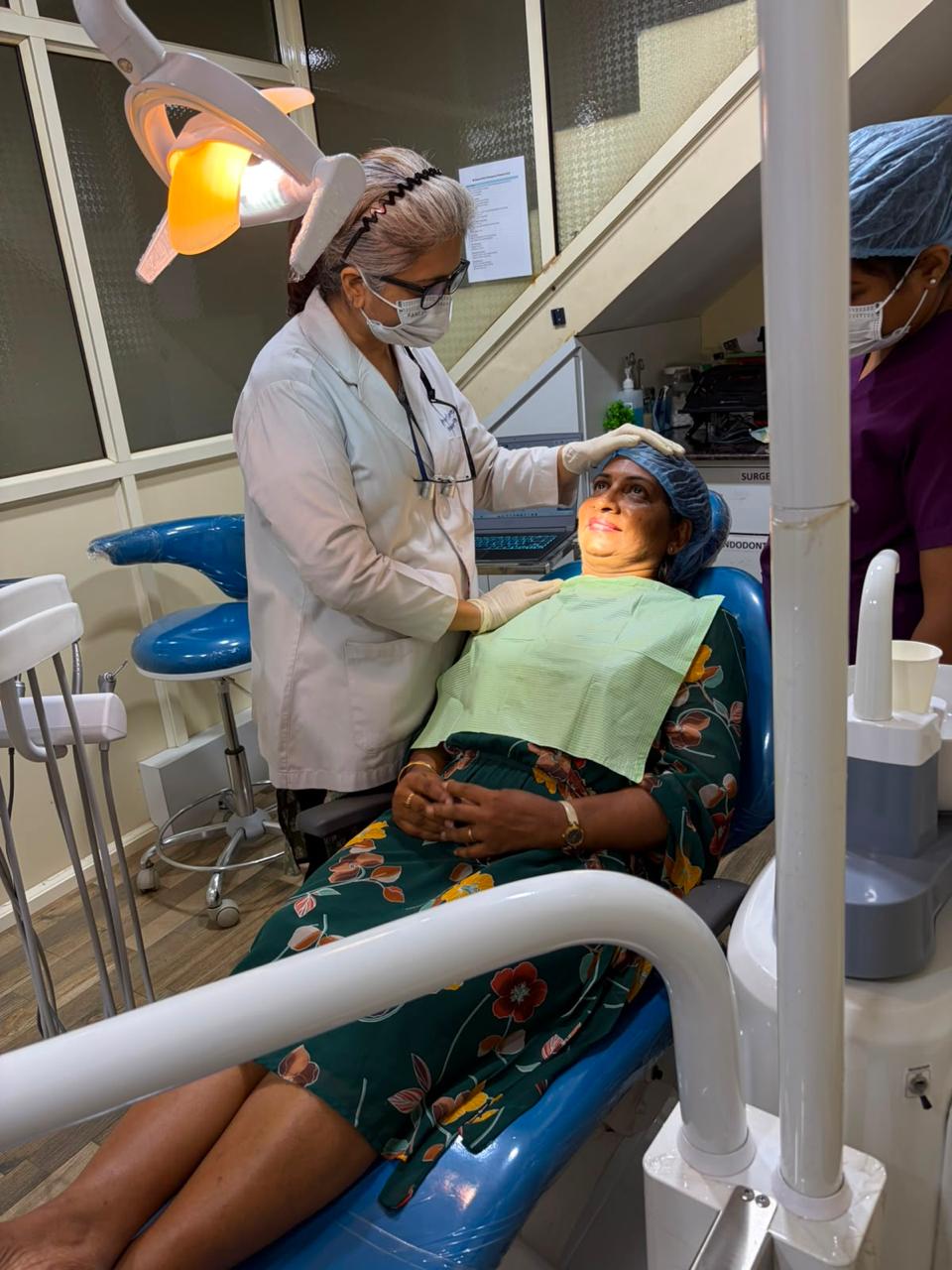 Patient care in the specialist dental chair at Healing Touch Centre, Goa